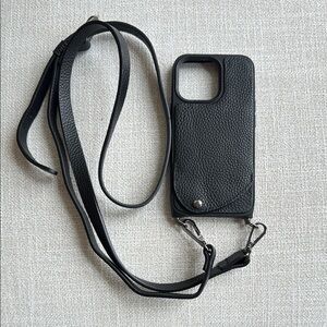 Napa leather crossbody strap, wallet, phone case iPhone 15 pro like Bandolier